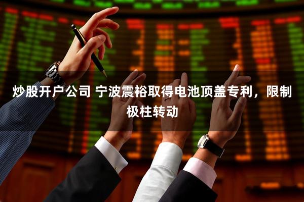 炒股开户公司 宁波震裕取得电池顶盖专利，限制极柱转动