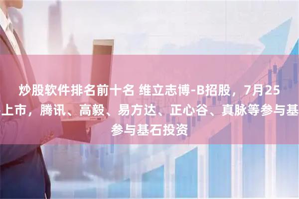 炒股软件排名前十名 维立志博-B招股，7月25日香港上市，腾讯、高毅、易方达、正心谷、真脉等参与基石投资